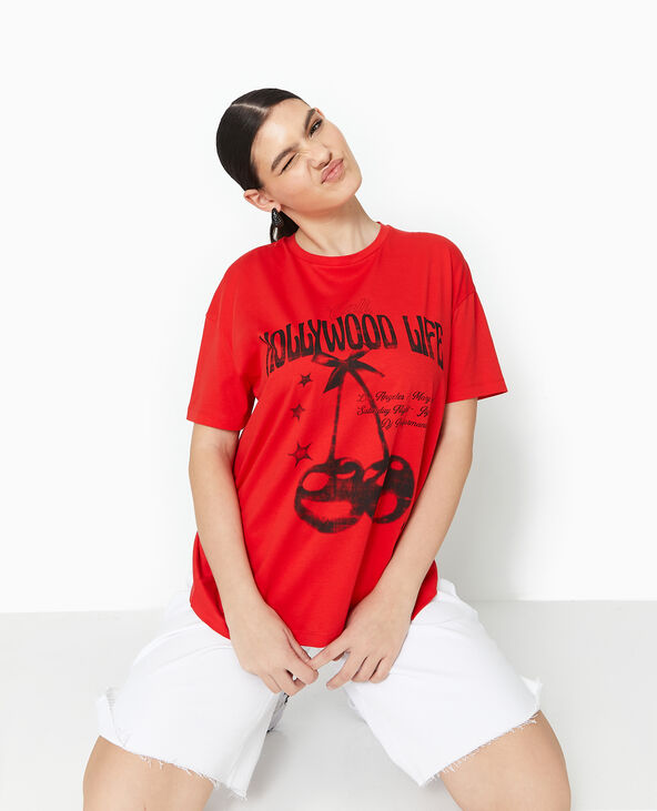 T shirt oversize rouge store