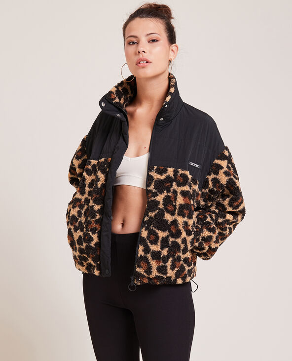 Blouson bi-matière noir - Pimkie