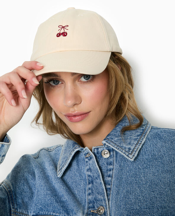 Casquette avec broderie Cerises taupe - Pimkie