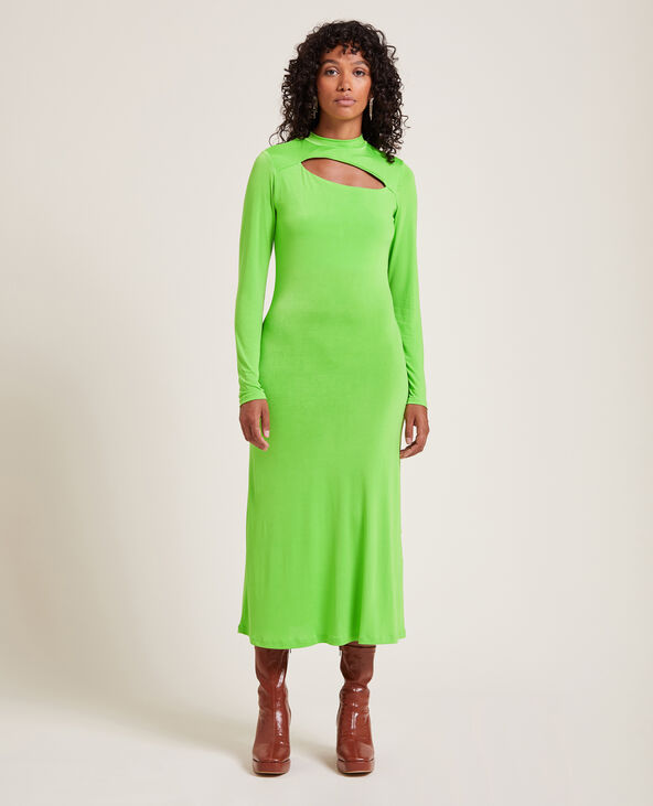Robe longue avec ouverture devant vert olive - Pimkie