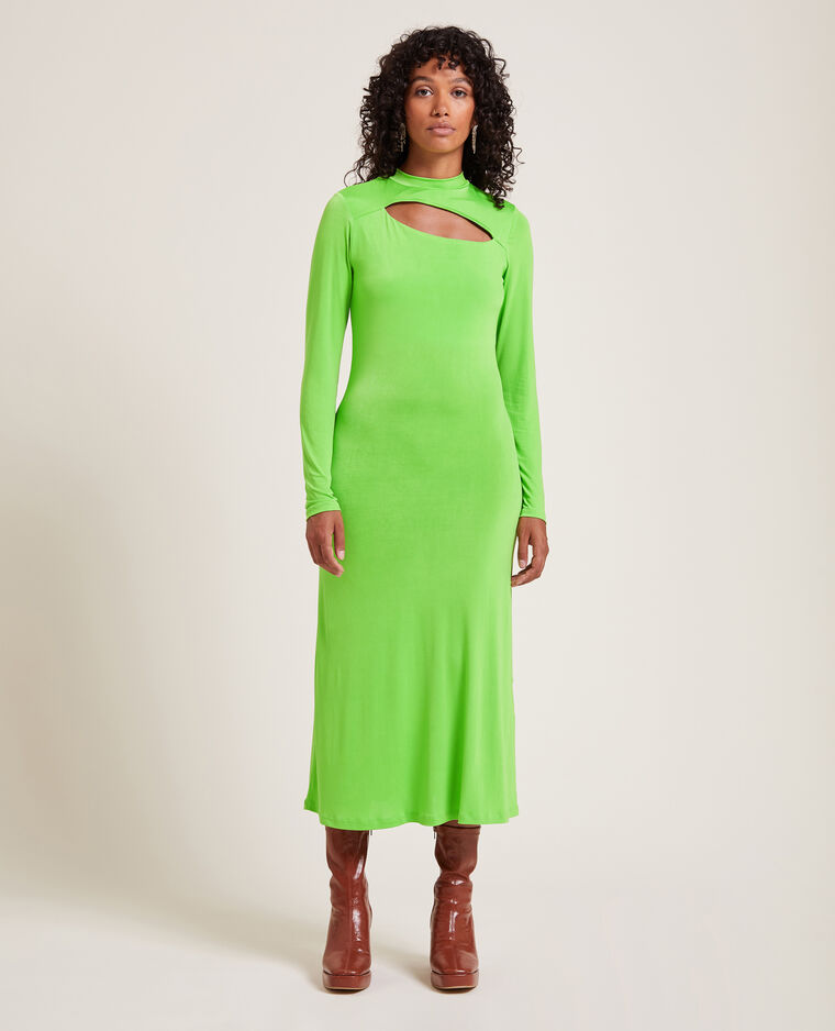 Robe longue avec ouverture devant vert olive - Pimkie