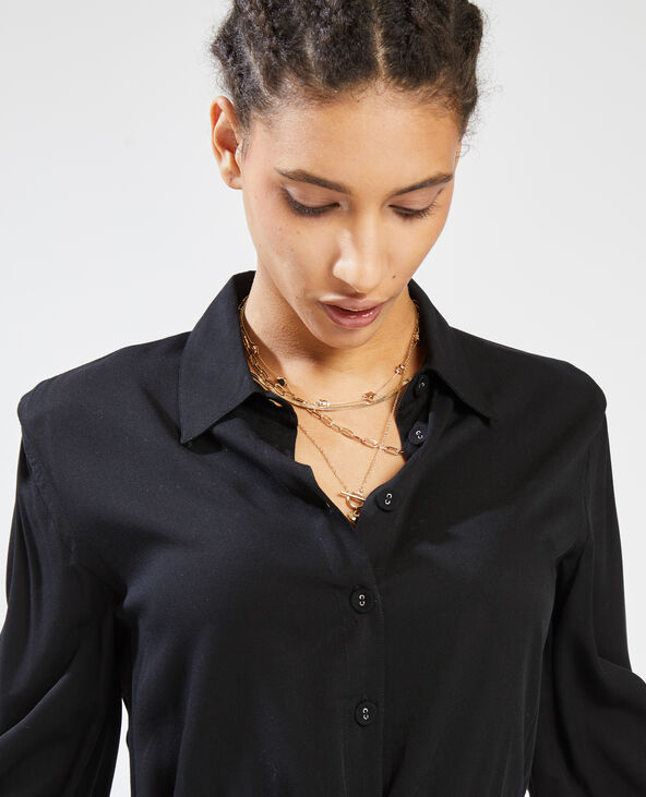 Robe chemise avec ceinture à nouer noir - Pimkie