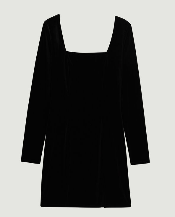 Robe velours à manches longues noir - Pimkie