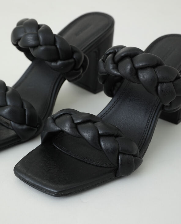 Mules à talons tressées noir - Pimkie