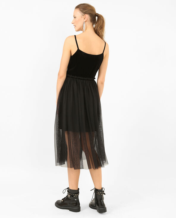 Robe bimatière noir - Pimkie