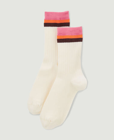 Paire de chaussettes en côtes plates écru - Pimkie