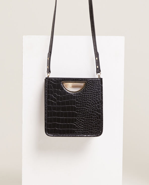 Sac rigide effet croco noir - Pimkie