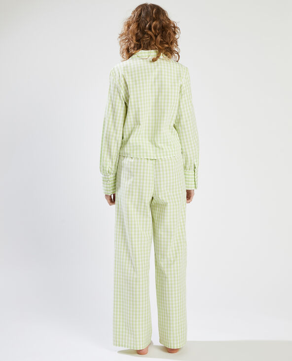 Chemise pyjama vichy vert anis - Pimkie