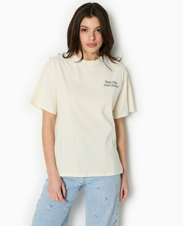 T-shirt oversize avec print devant et dos blanc - Pimkie