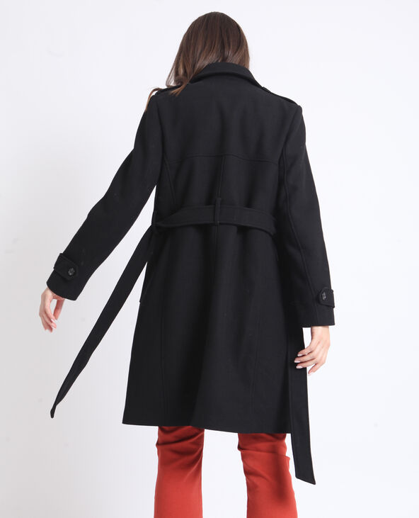 Manteau drap de laine noir - Pimkie