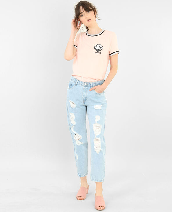 T-shirt coquillage rose clair - Pimkie