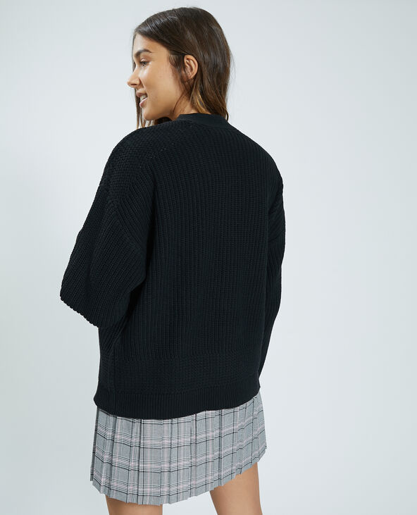 Gilet grosse maille noir - Pimkie