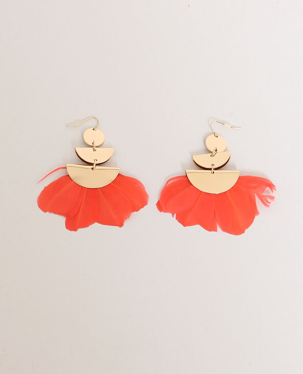 Boucles d'oreilles à plumes doré - Pimkie