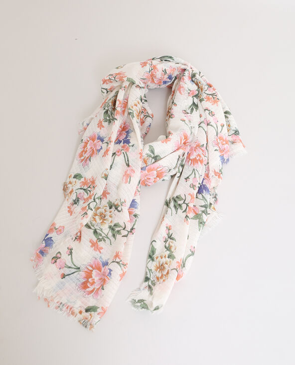 Foulard fleuri blanc - Pimkie