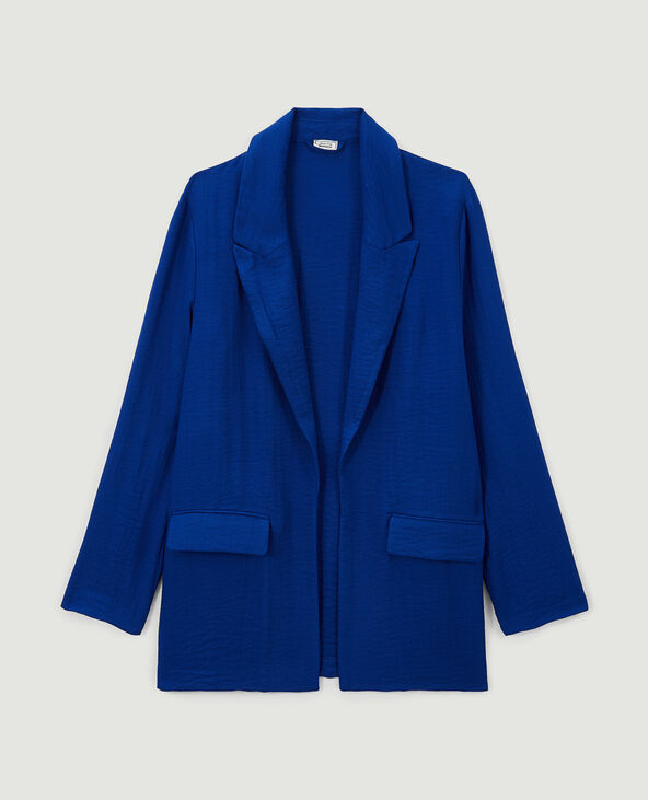 Veste blazer effet lin bleu électrique - Pimkie