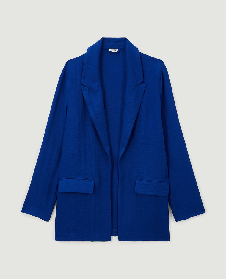 Veste blazer effet lin bleu électrique - Pimkie