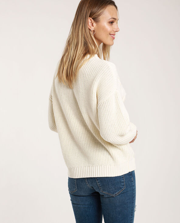 Pull à torsades blanc - Pimkie