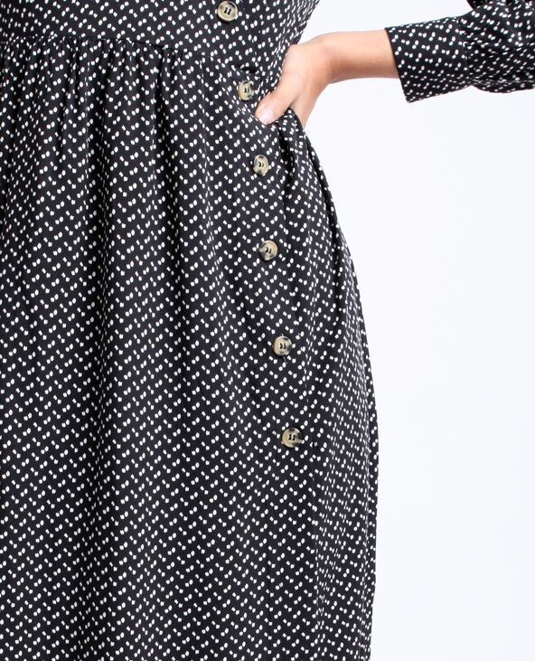 Robe longue boutonnée noir - Pimkie