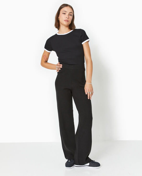Pantalon droit en maille fine