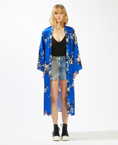 Kimono en tissu satiné bleu délavé - Pimkie