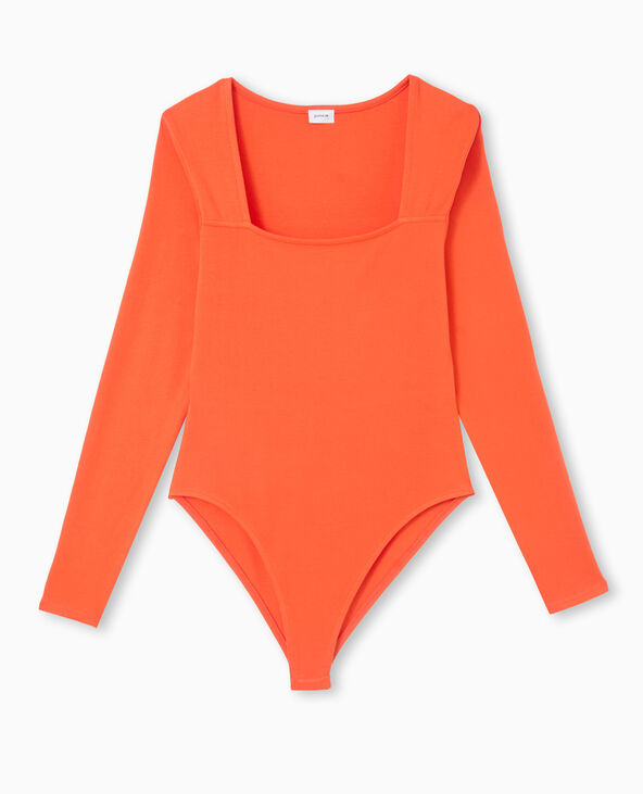 Body manches longues encolure carrée orange - Pimkie