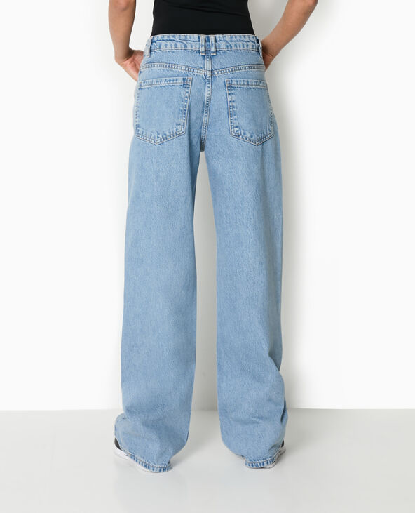Jean droit avec clous effet strass bleu - Pimkie