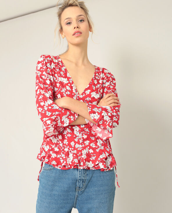 Blouse cache-cœur rouge - Pimkie