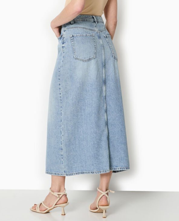 Jupe longue en jean bleu - Pimkie