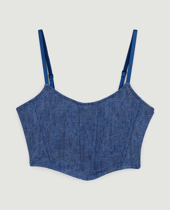 Brassière façon corset bleu - Pimkie