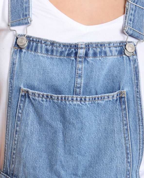 Salopette courte en jean bleu - Pimkie