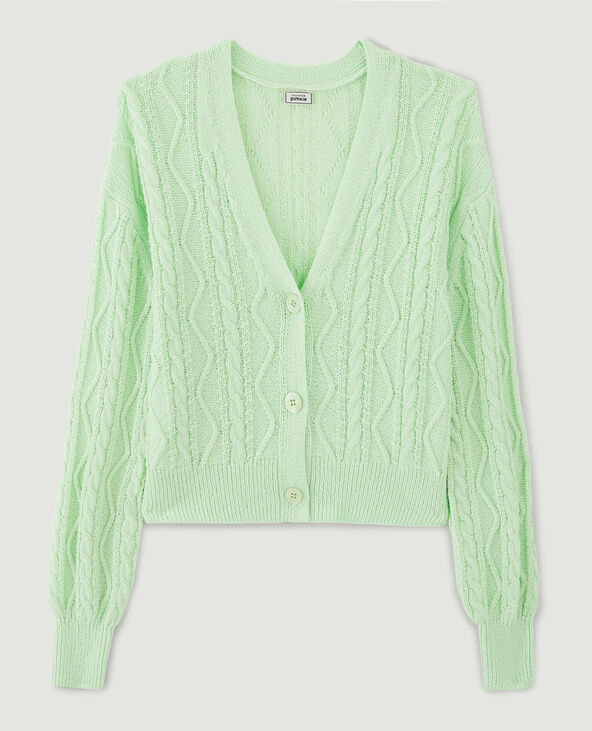 Gilet torsadé vert anis - Pimkie