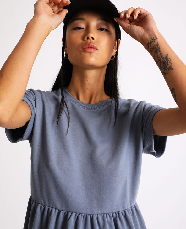 Robe sweat à manches courtes gris foncé - Pimkie