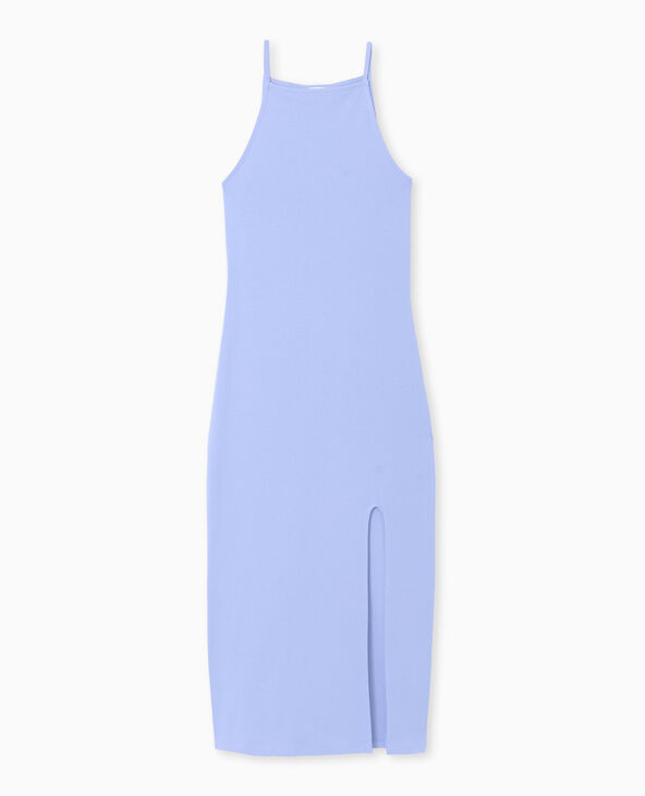 Robe longue à bretelles avec fente bleu - Pimkie