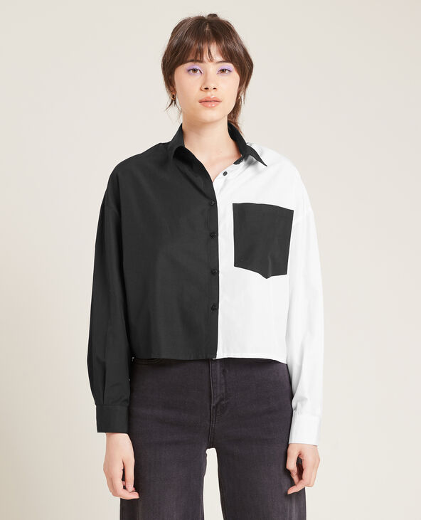 Chemise courte manches longues noir - Pimkie