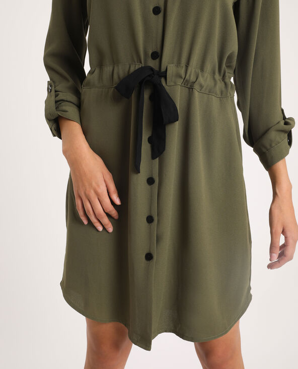 Robe ceinturée taupe - Pimkie