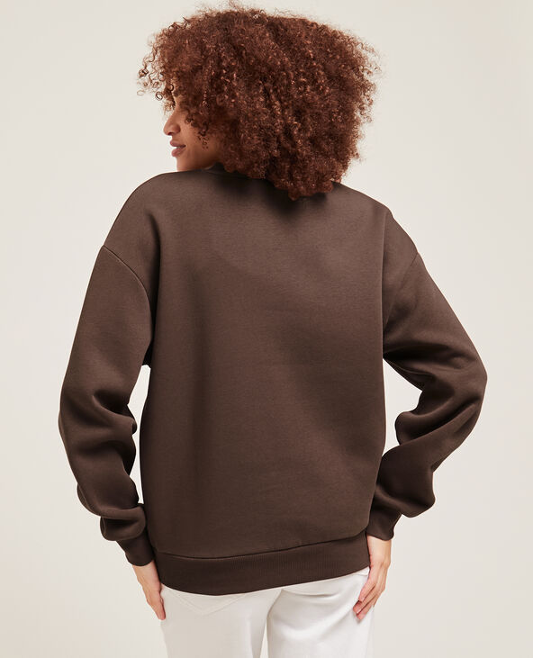 Sweat oversized avec inscription marron - Pimkie