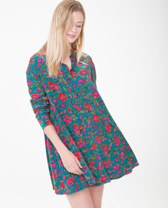Robe chemise imprimée vert foncé - Pimkie