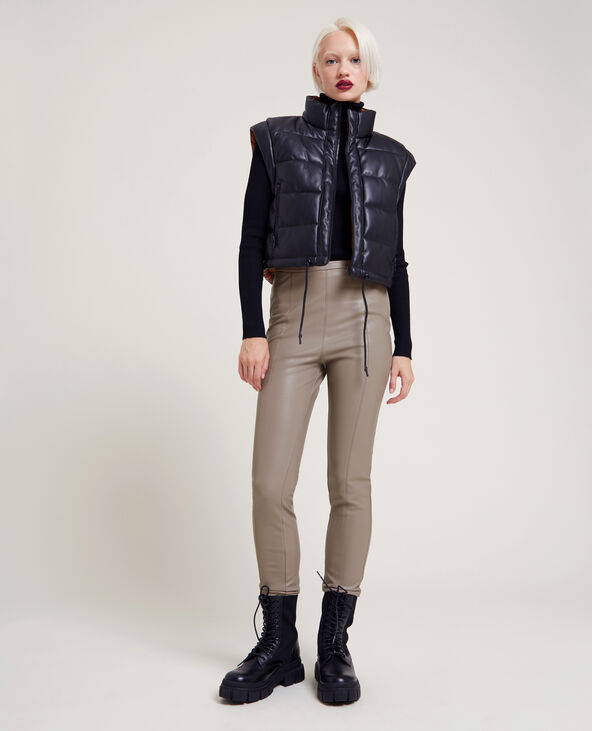 Legging simili cuir taupe - Pimkie