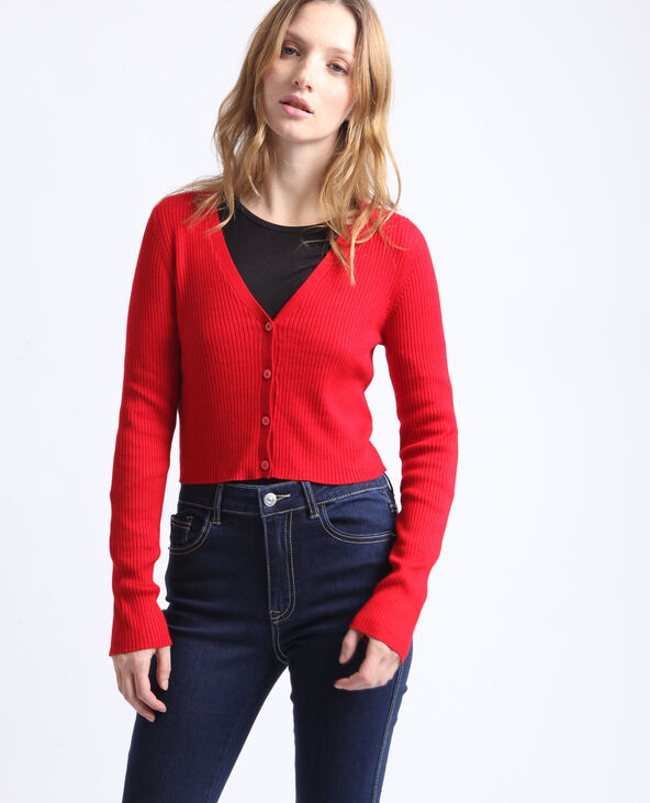 gilet court femme rouge