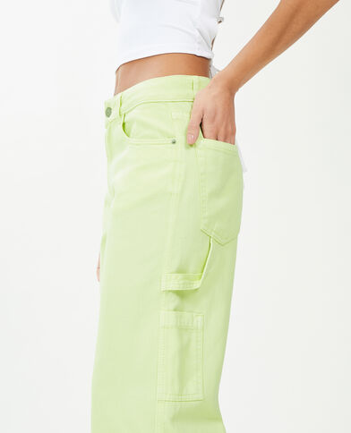 Jean cargo large jaune fluo - Pimkie