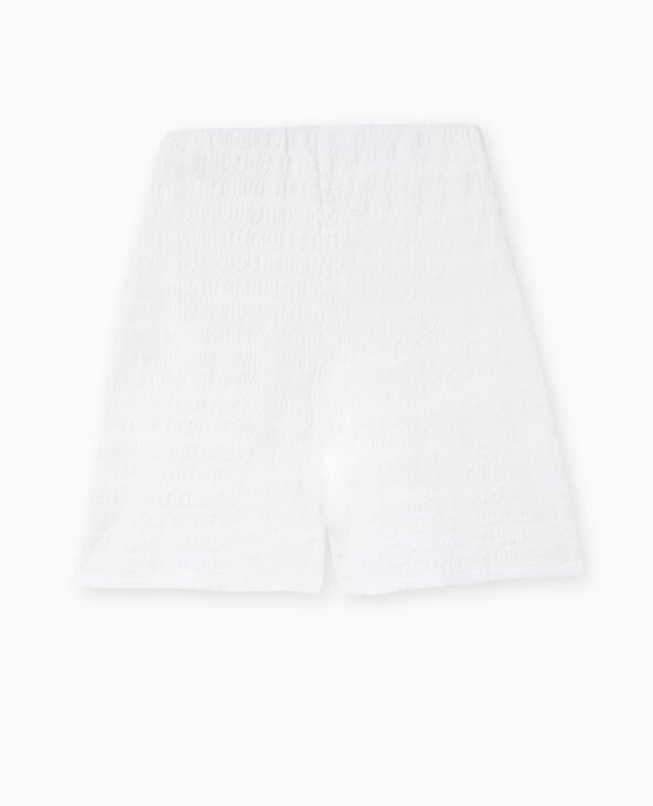 Short ceinture élastiquée en maille reliefée blanc - Pimkie