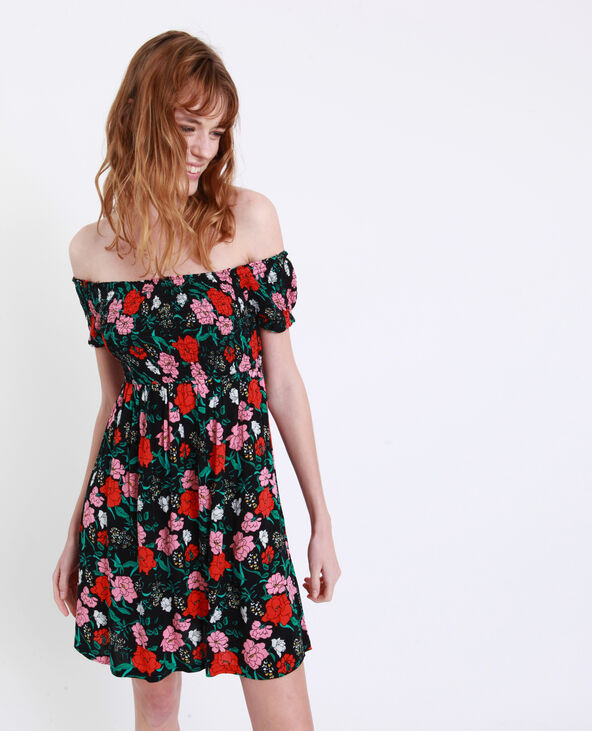 Robe à col bardot noir - Pimkie