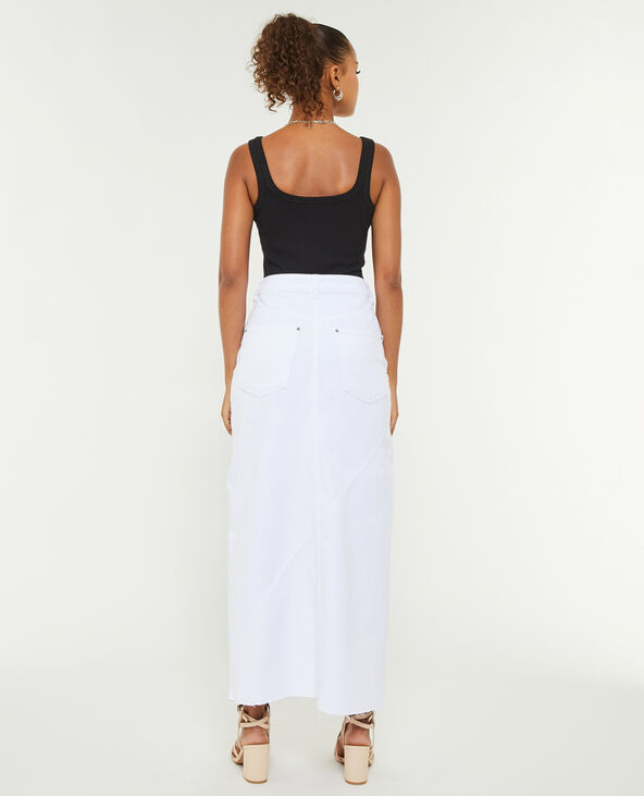 Jupe longue en jean blanc - Pimkie