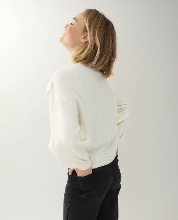 Pull brodé blanc - Pimkie
