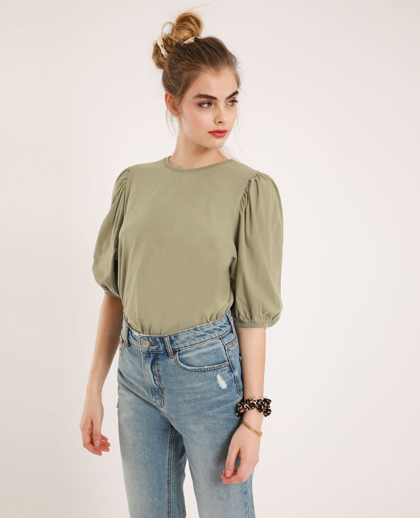 T-shirt manches ballon taupe - Pimkie