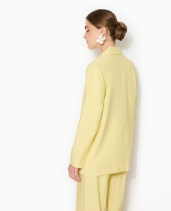 Veste blazer oversize en tissu fluide jaune - Pimkie