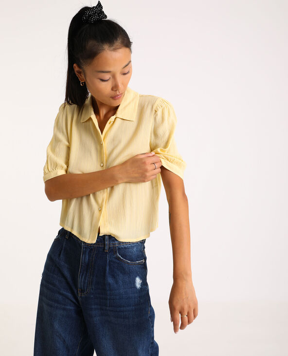 Chemise à manches courtes jaune - Pimkie