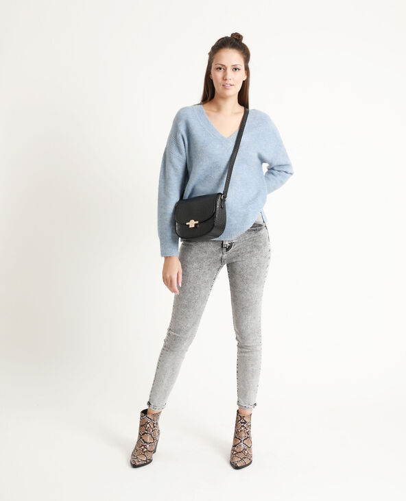 Pull à col V bleu clair - Pimkie