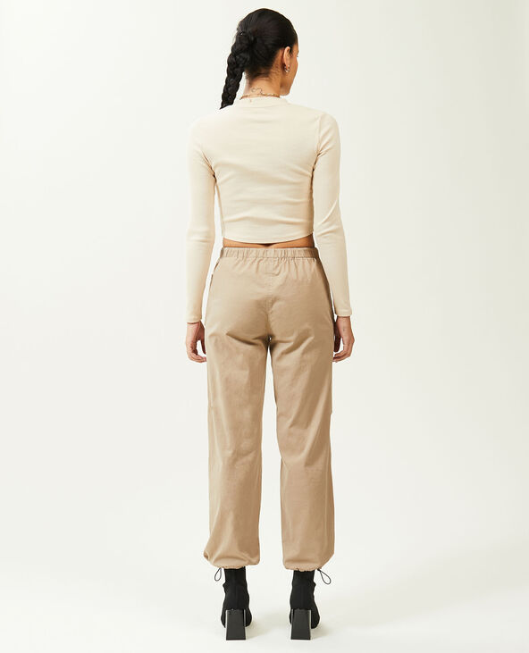 Pantalon parachute multipoche taupe - Pimkie