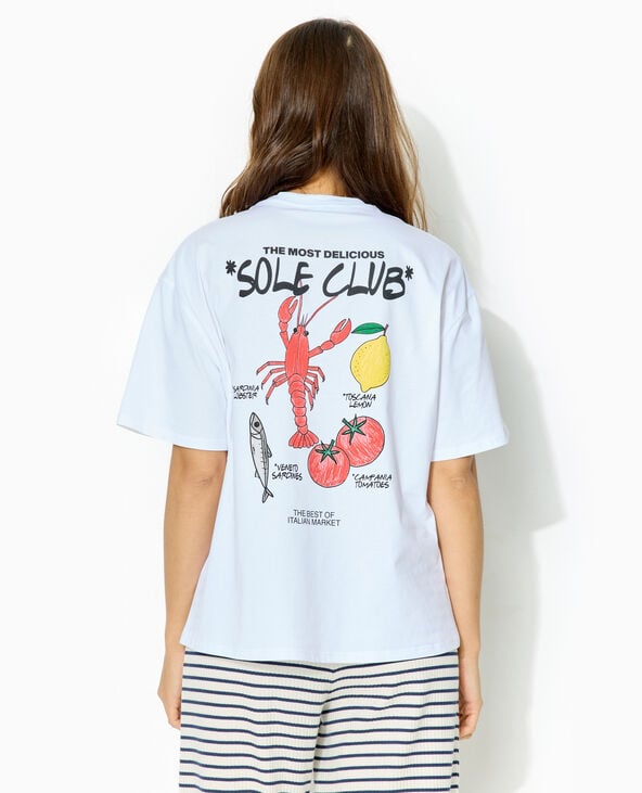 T-shirt oversize avec print poitrine et dos blanc - Pimkie